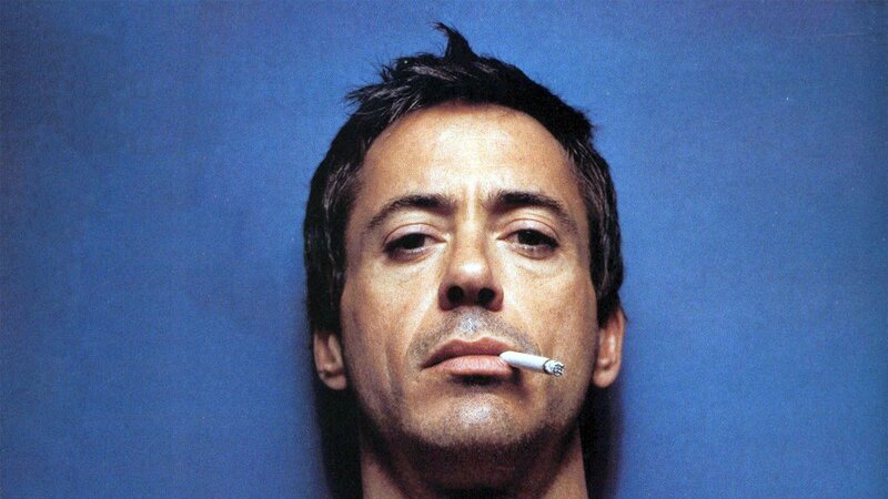 Man with Cigarette — Blue, Serious, Photograph
