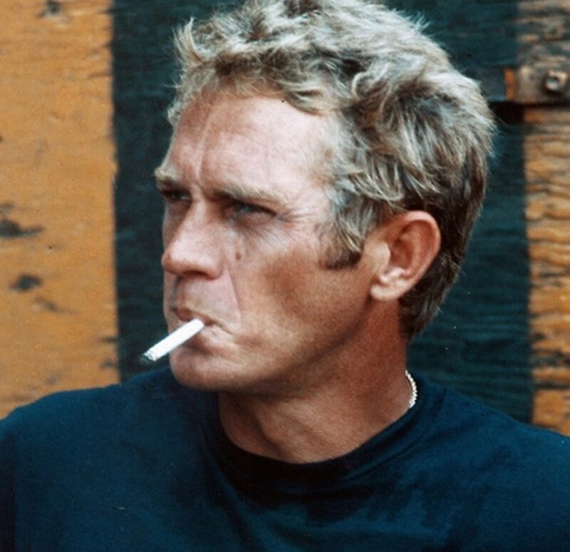 Man with Cigarette — Blue