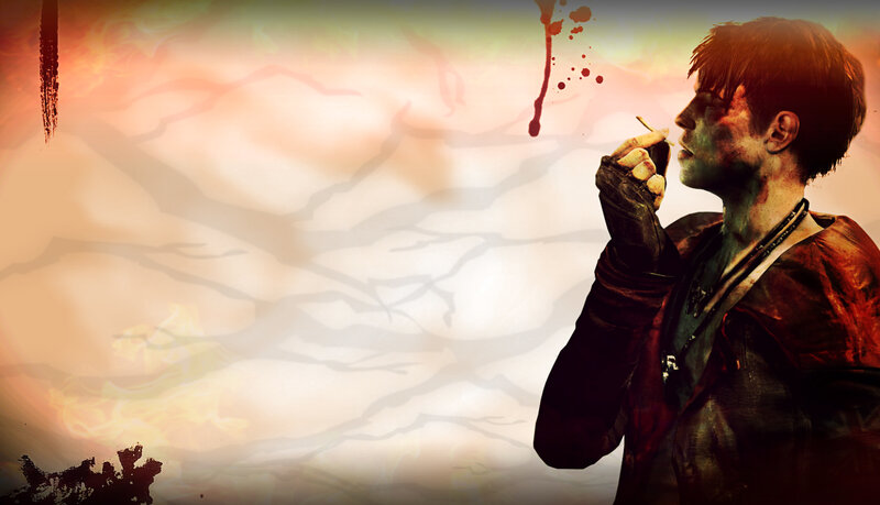 Man with Cigarette — Red, Dramatic, Digital Art