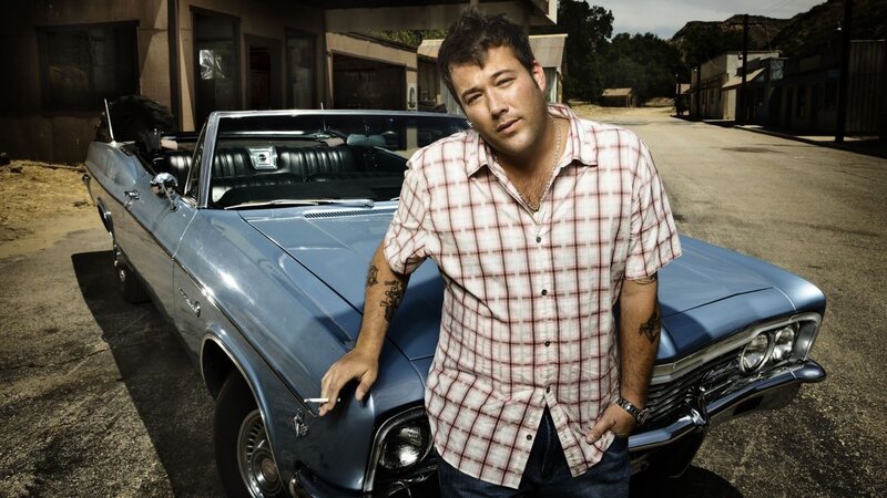 Man with Classic Car — Blue