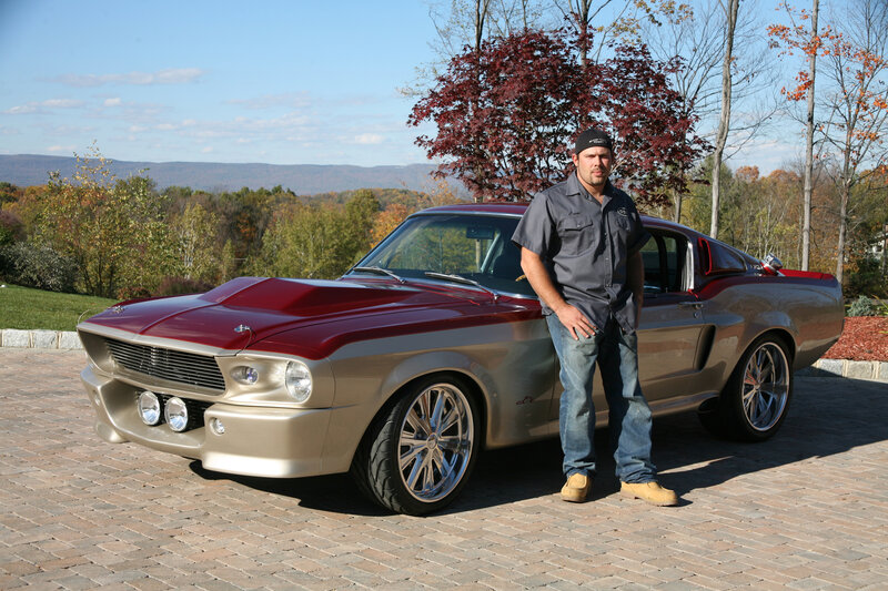 Man with Classic Car — Red