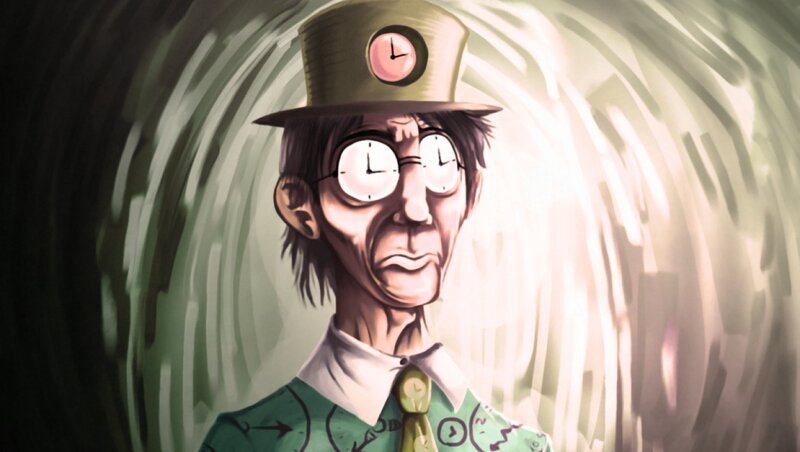 Man with Clock-themed Attire