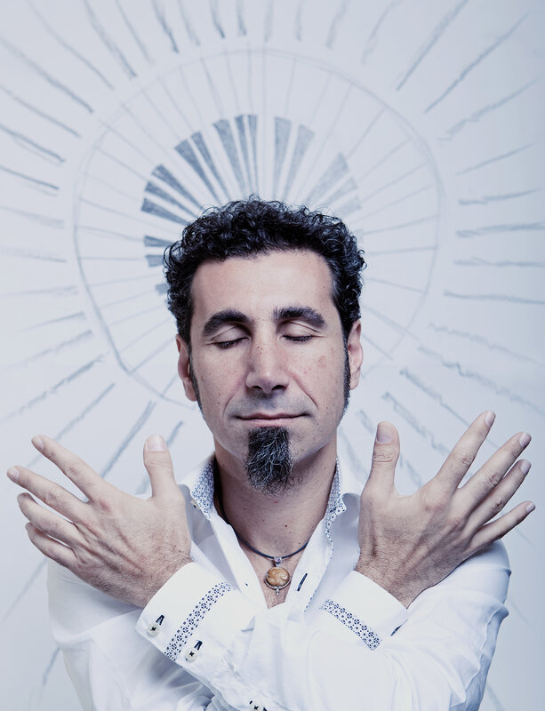 man with closed eyes and open hands