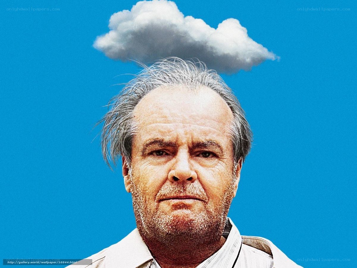 Man with cloud above head