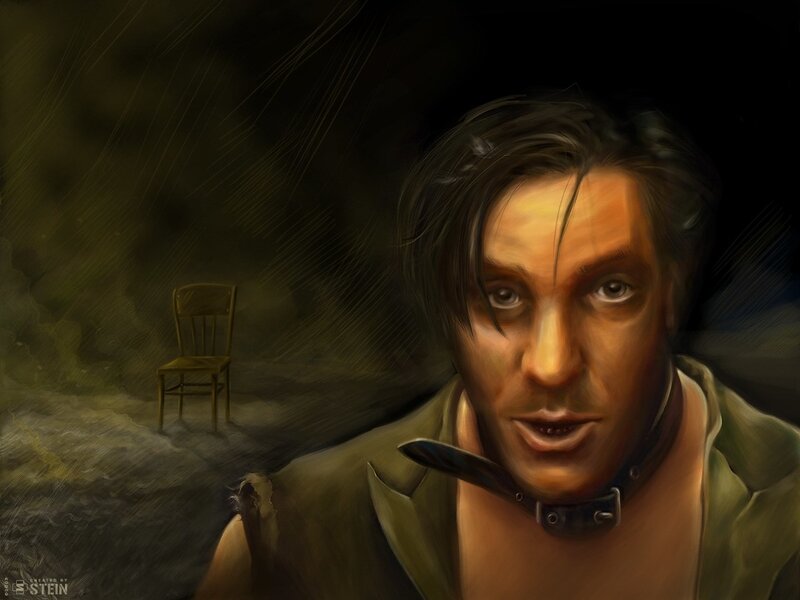 Man with Collar in Rain