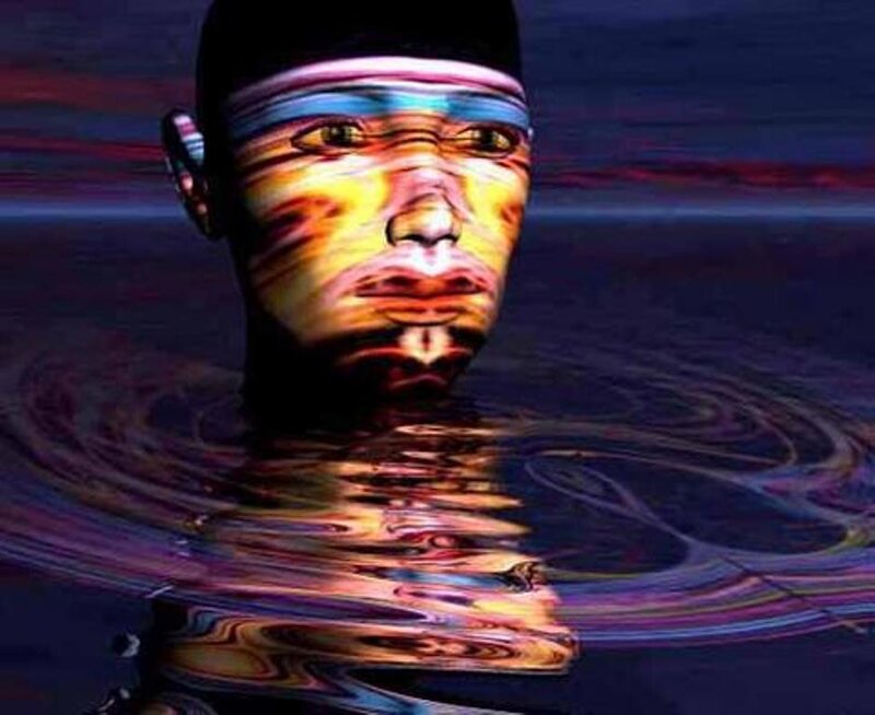 Man with Colorful Face — Blue