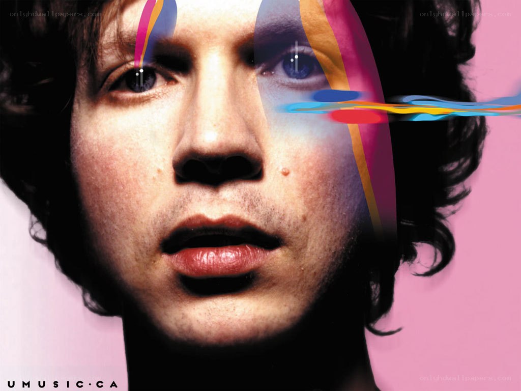 man with colorful graphics