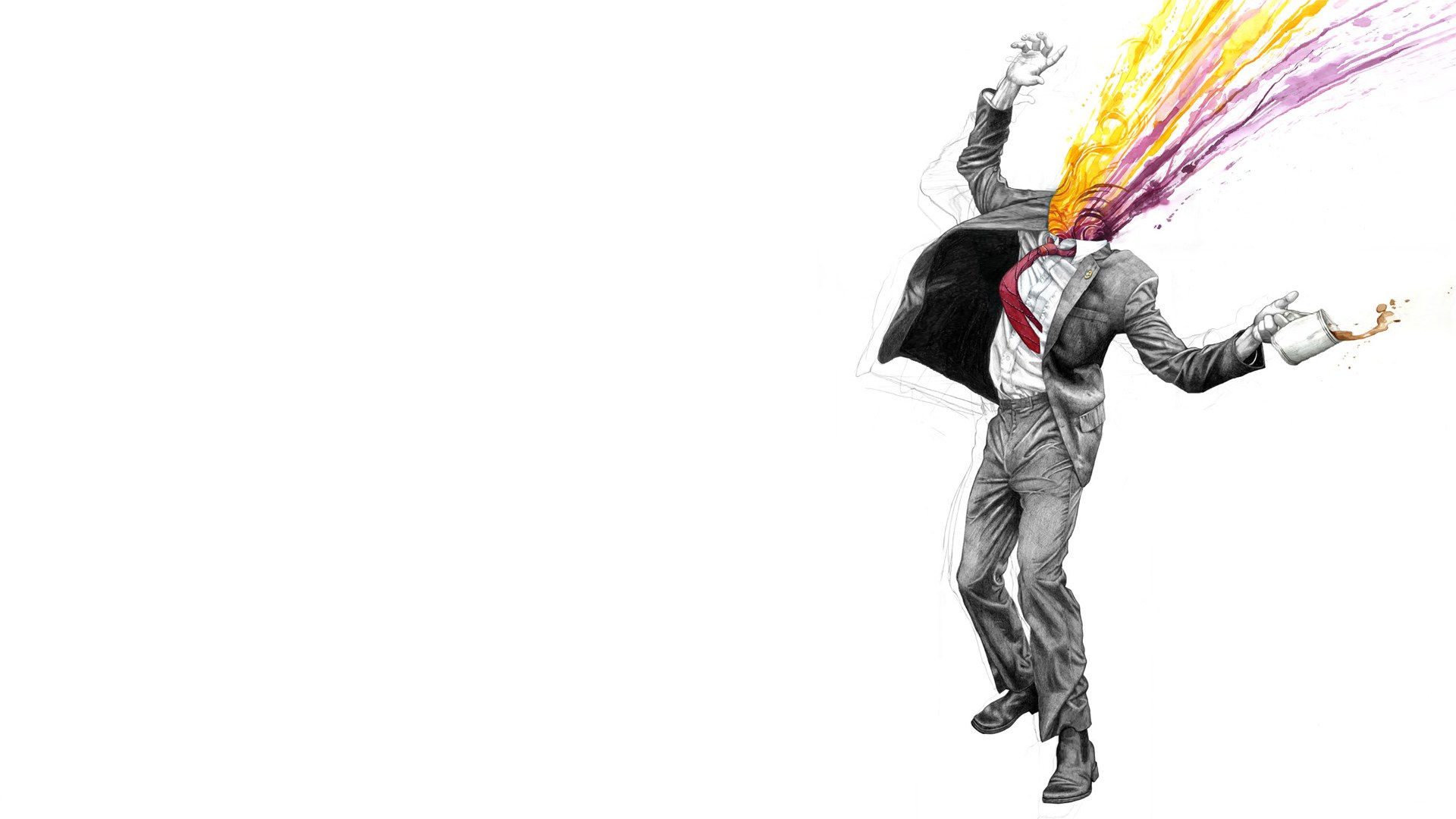 man with colorful head explosion
