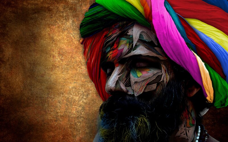 Man with Colorful Turban