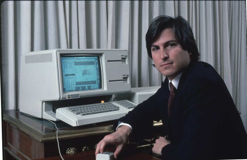 Man with Computer — White