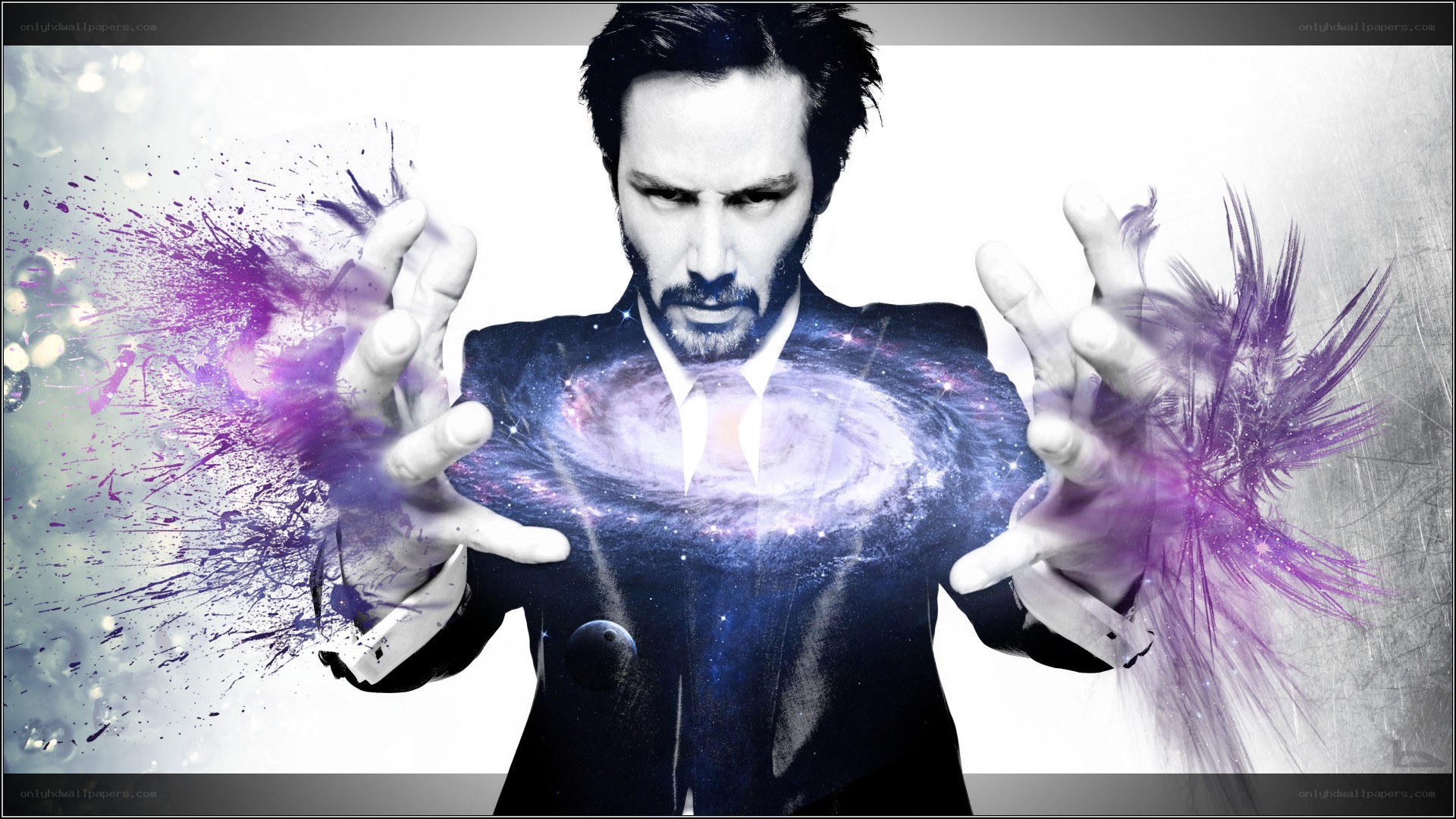 man with cosmic energy hands