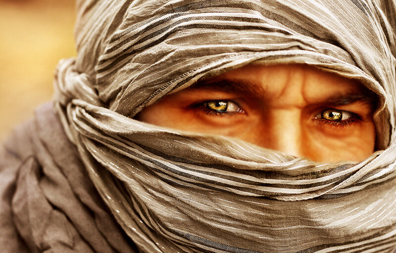 Man with Covered Face — Brown