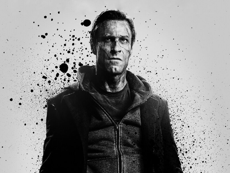 man with cracked face