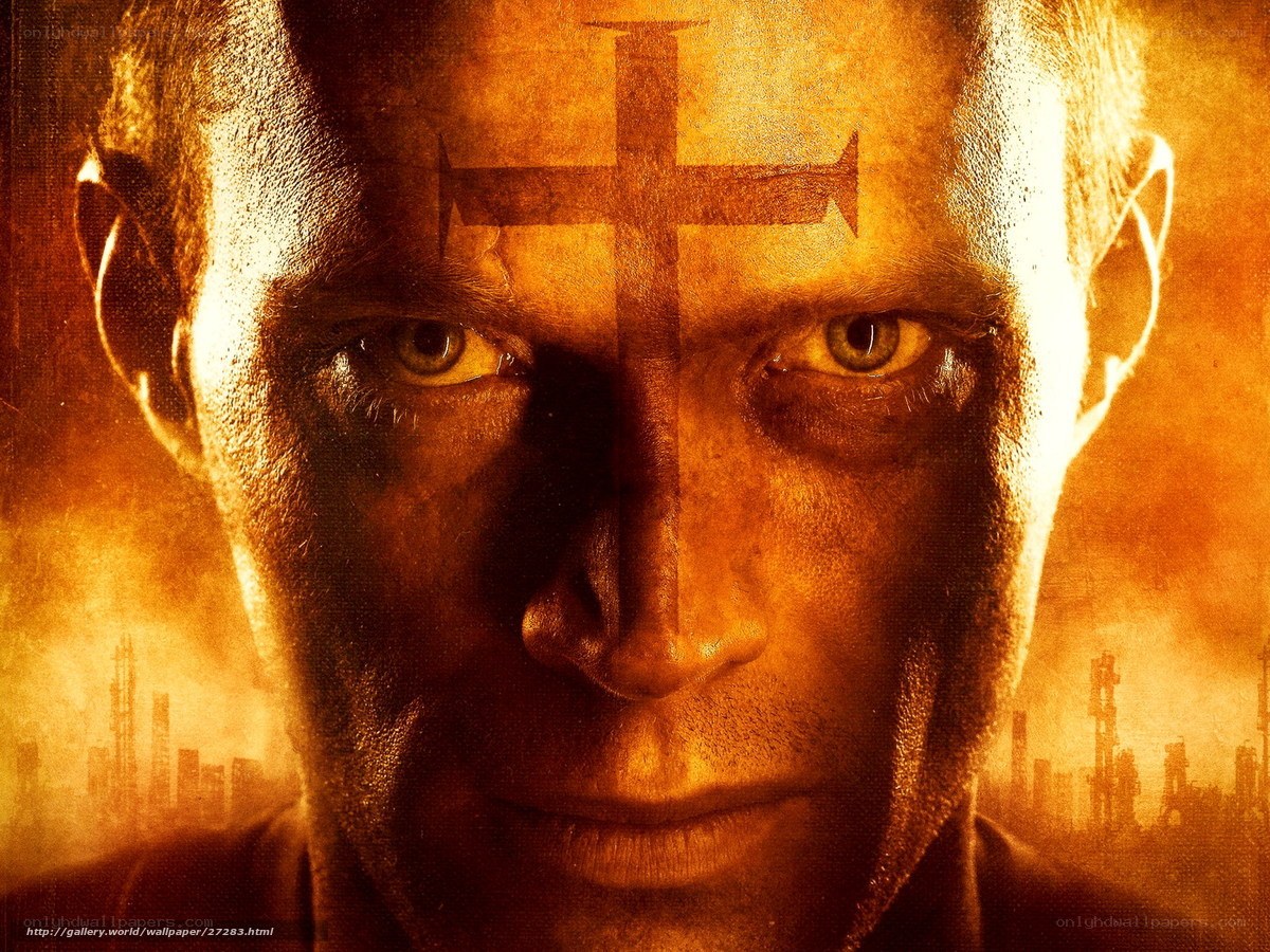 Man with cross on forehead