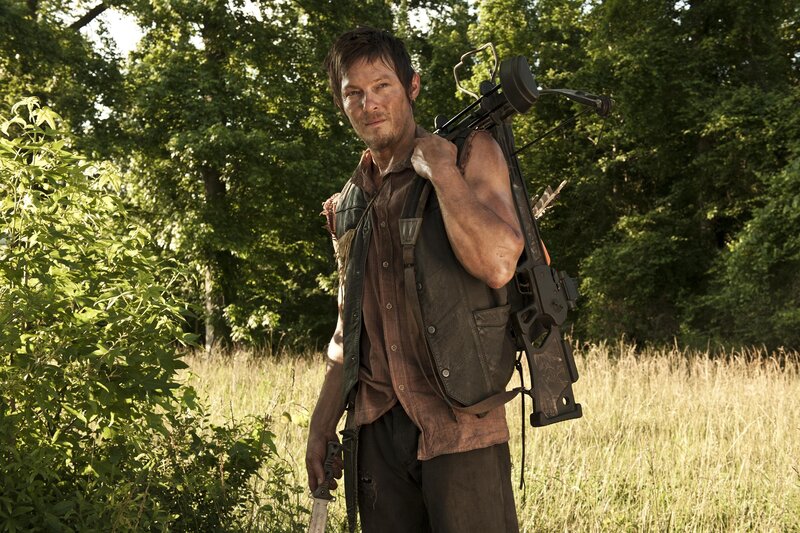 Man with Crossbow — Green, Serious, Afternoon