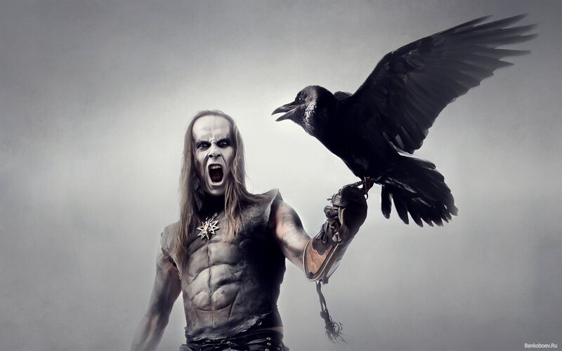 Man with Crow on Arm — Gray