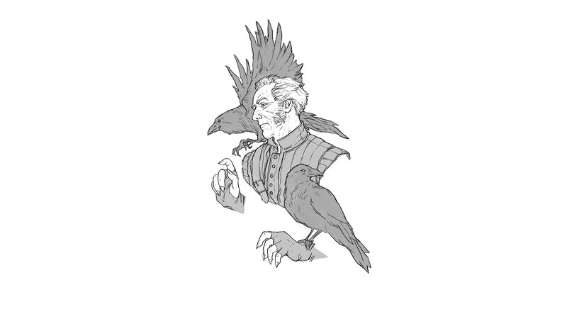 Man with Crows — Black