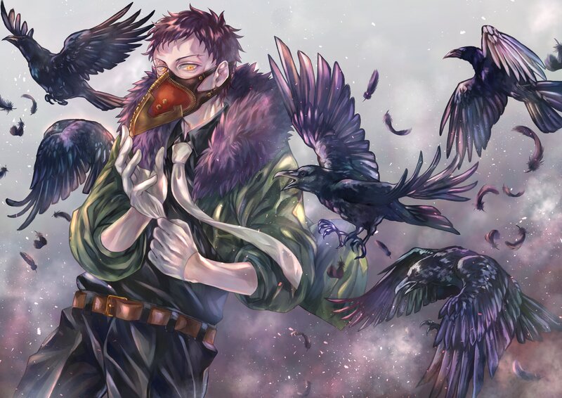 Man with Crows — Purple, Dramatic