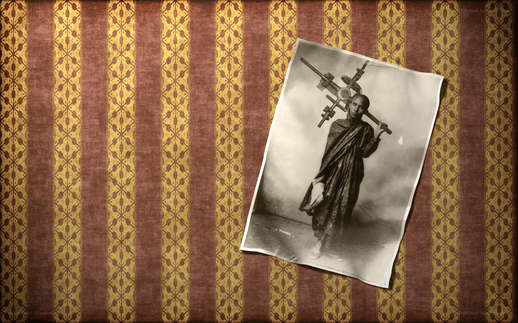 Man with crucifix on shoulder