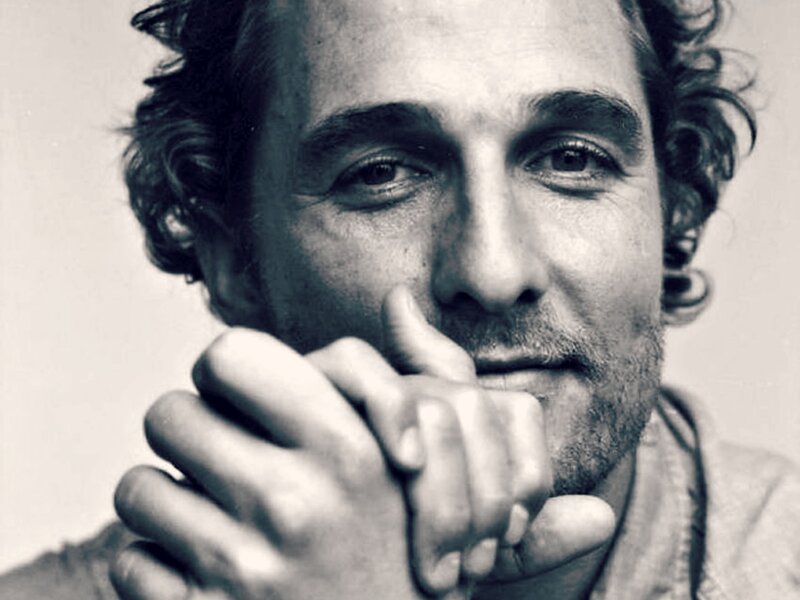 Man with Curly Hair — Black, Contemplative, Photograph, Hand, Face