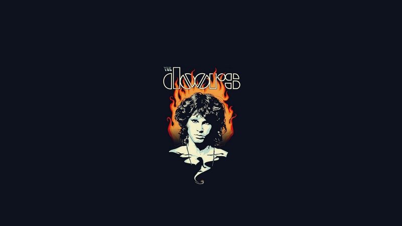 Man with Curly Hair — Black, Dramatic, Illustration, Flames, Text