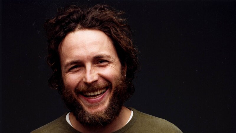 Man with Curly Hair — Black, Happy