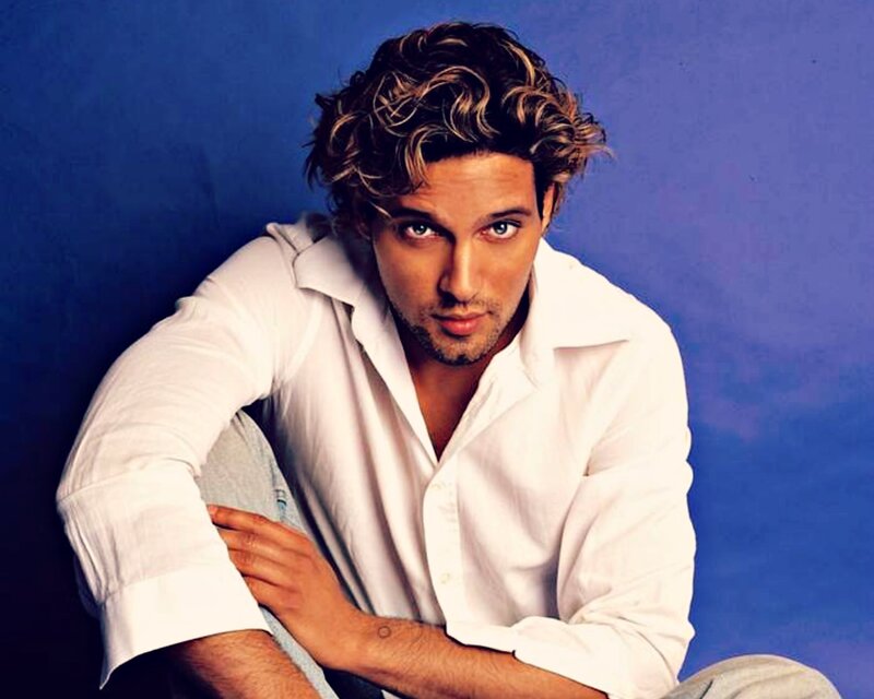 Man with Curly Hair — Blue, Confident