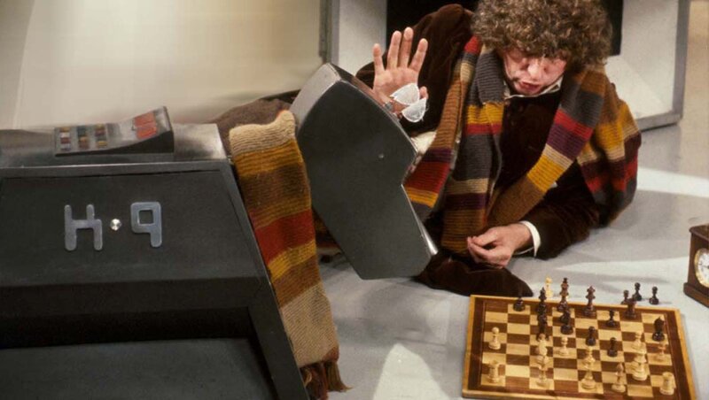 Man with Curly Hair — Brown, Dramatic, Photograph, Chessboard