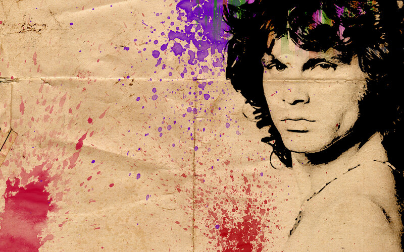 Man with Curly Hair — Brown, Grunge