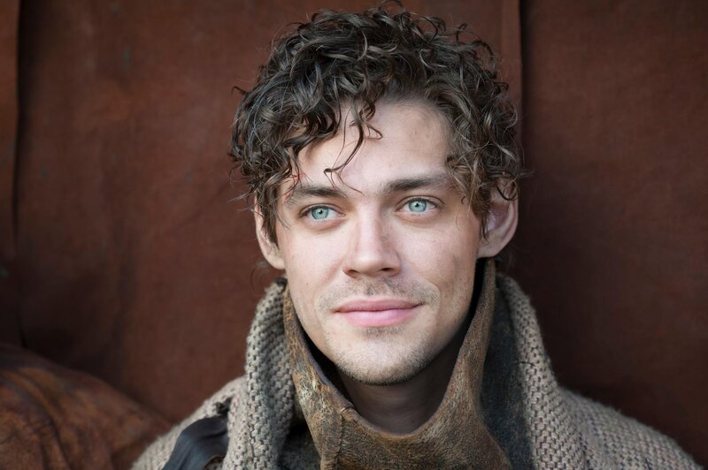Man with Curly Hair — Brown, Neutral, Photograph, Scarf