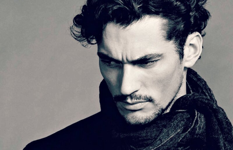 Man with Curly Hair — Gray, Dramatic