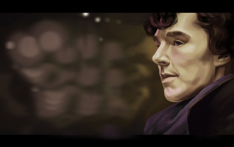 Man with Curly Hair — Purple, Dramatic