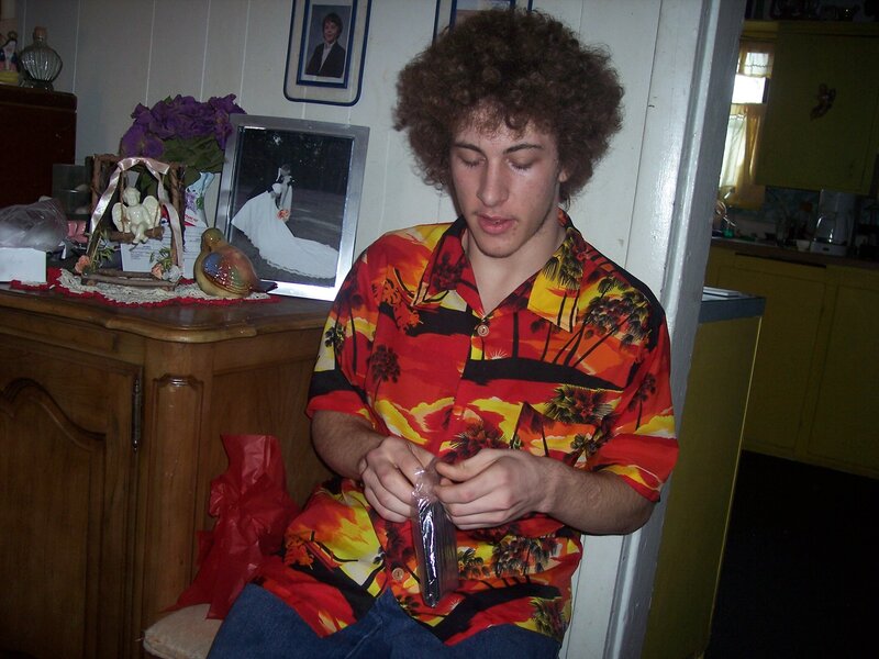Man with Curly Hair — Red