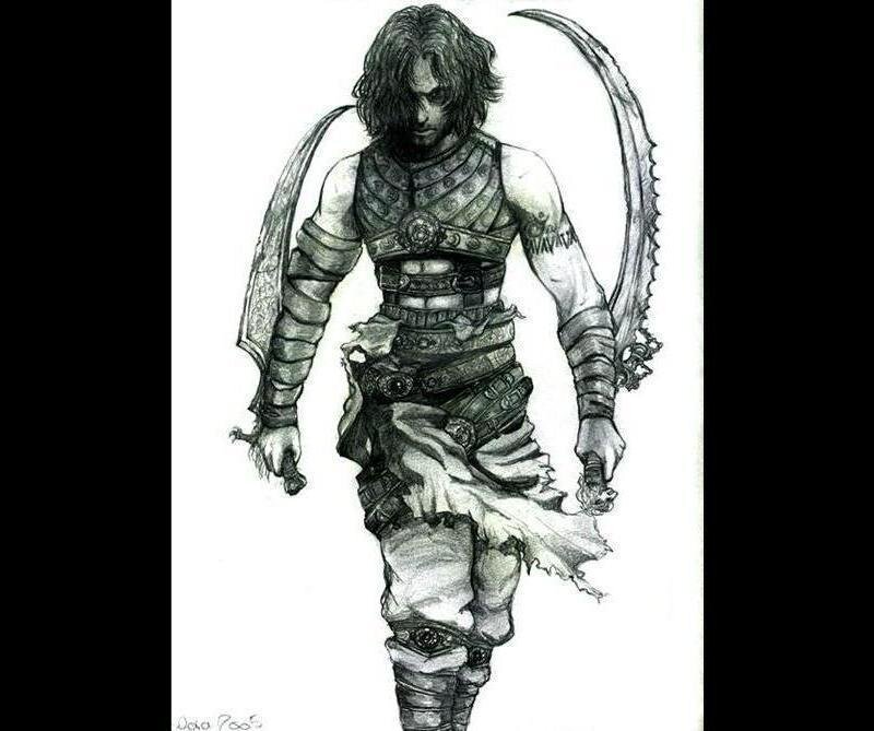Man with Curved Swords