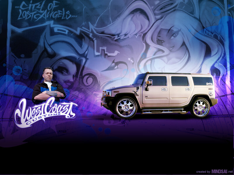 Man with Customized Hummer