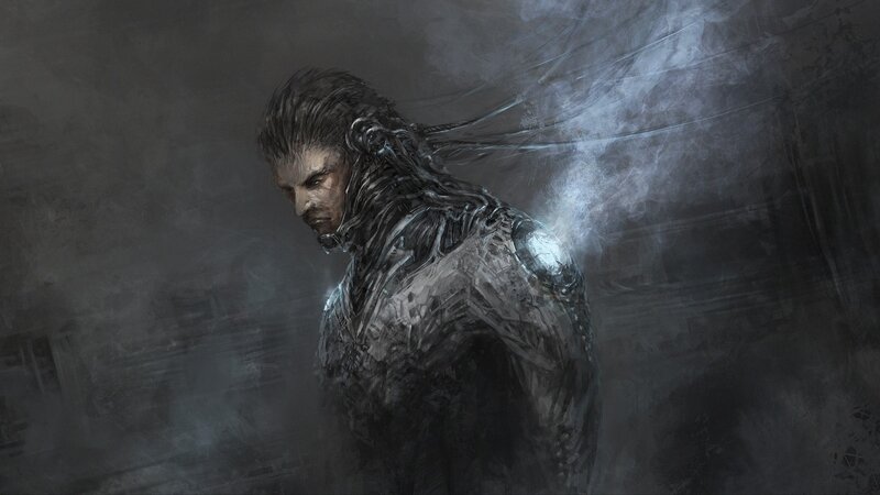 Man with Cybernetic Arm — Gray