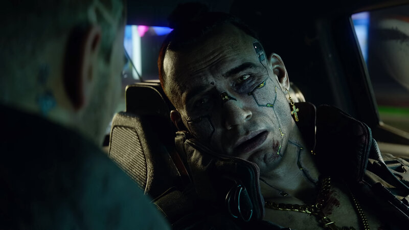 Man with Cybernetic Implants — Black, Dark, Dramatic