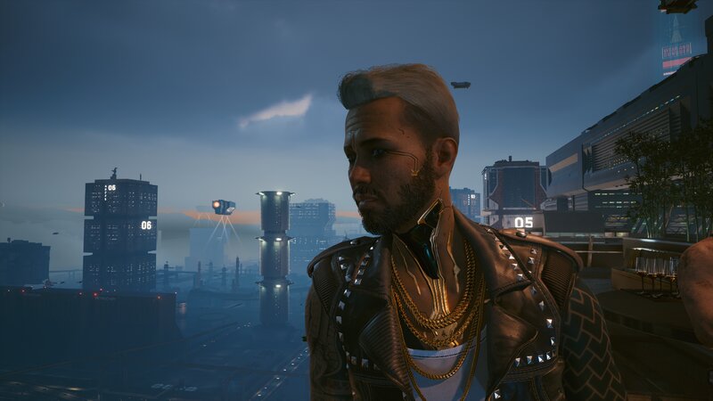 Man with Cybernetic Implants — Blue, Dramatic