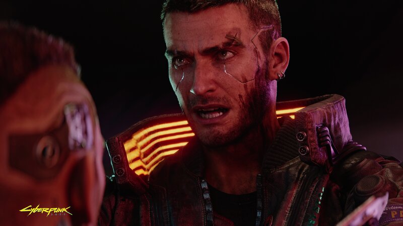 Man with Cybernetic Implants — Red