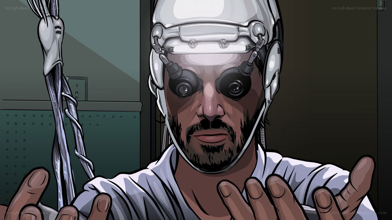man with cybernetic implants