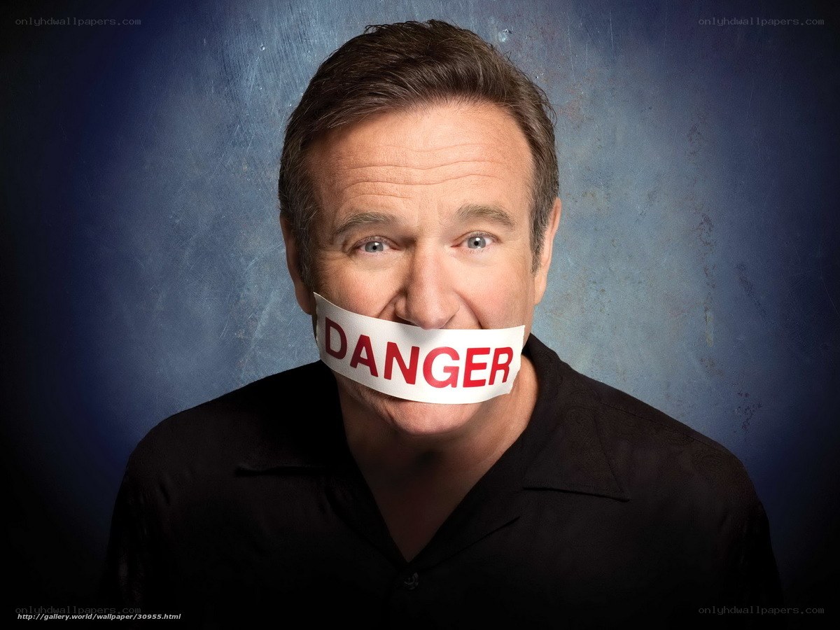 Man with danger tape