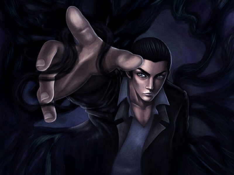 Man with Dark Hair — Black, Dramatic, Night, Manga