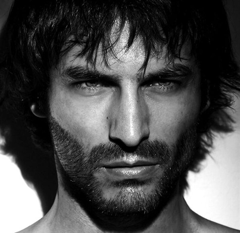 Man with Dark Hair — Black, Dramatic, Photograph, Beard