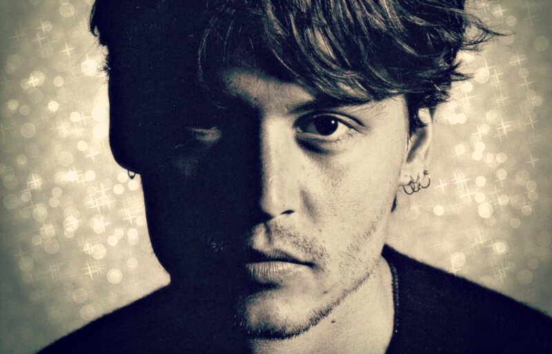 Man with Dark Hair — Black, Dramatic, Photograph, Earring, Shadow