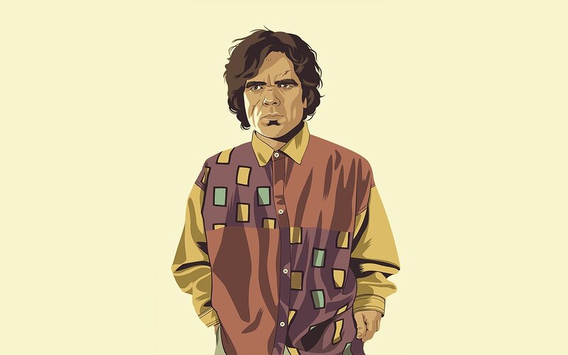 Man with Dark Hair — Brown, Serious, Digital Art, Shirt