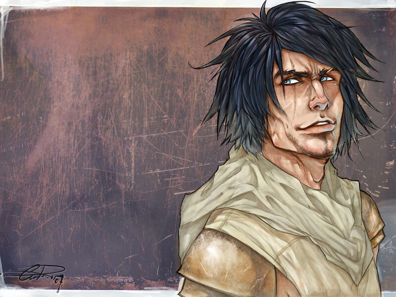 Man with Dark Hair — Brown, Serious