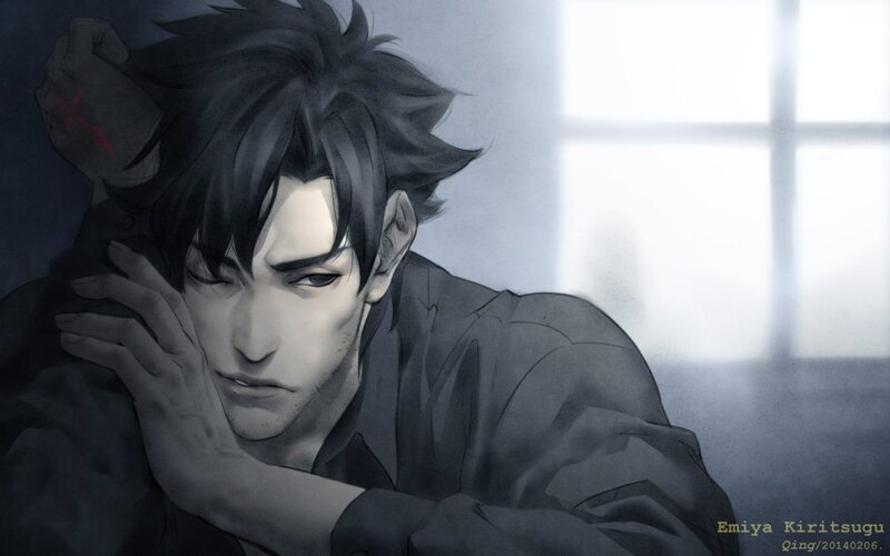 Man with Dark Hair — Gray, Dramatic, Digital Art