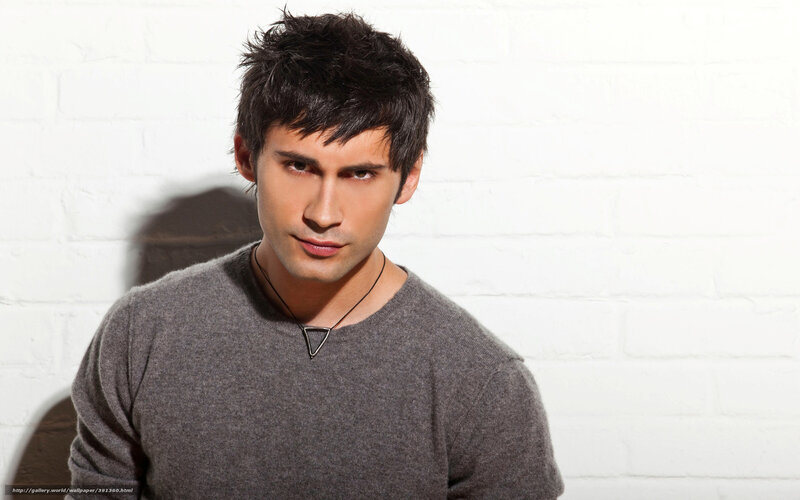 Man with Dark Hair — Gray, Neutral, Photograph, Necklace