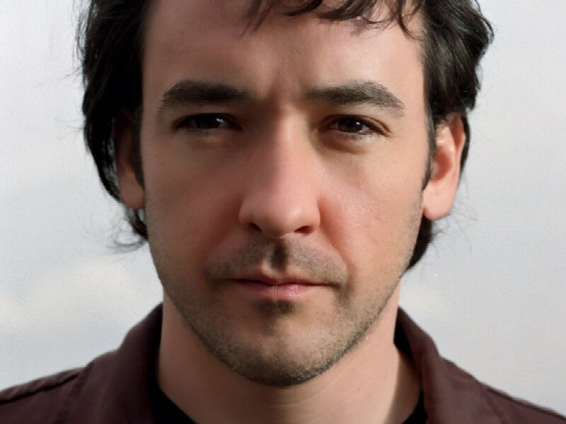 Man with Dark Hair — White, Neutral, Photograph, Brown Shirt