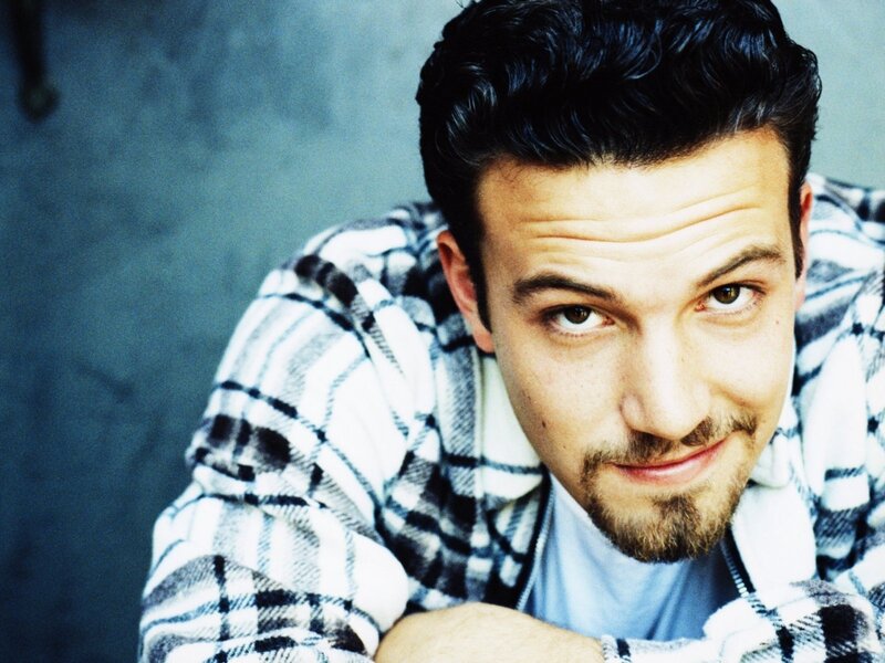 Man with Dark Hair — White, Neutral, Photograph, Plaid Shirt